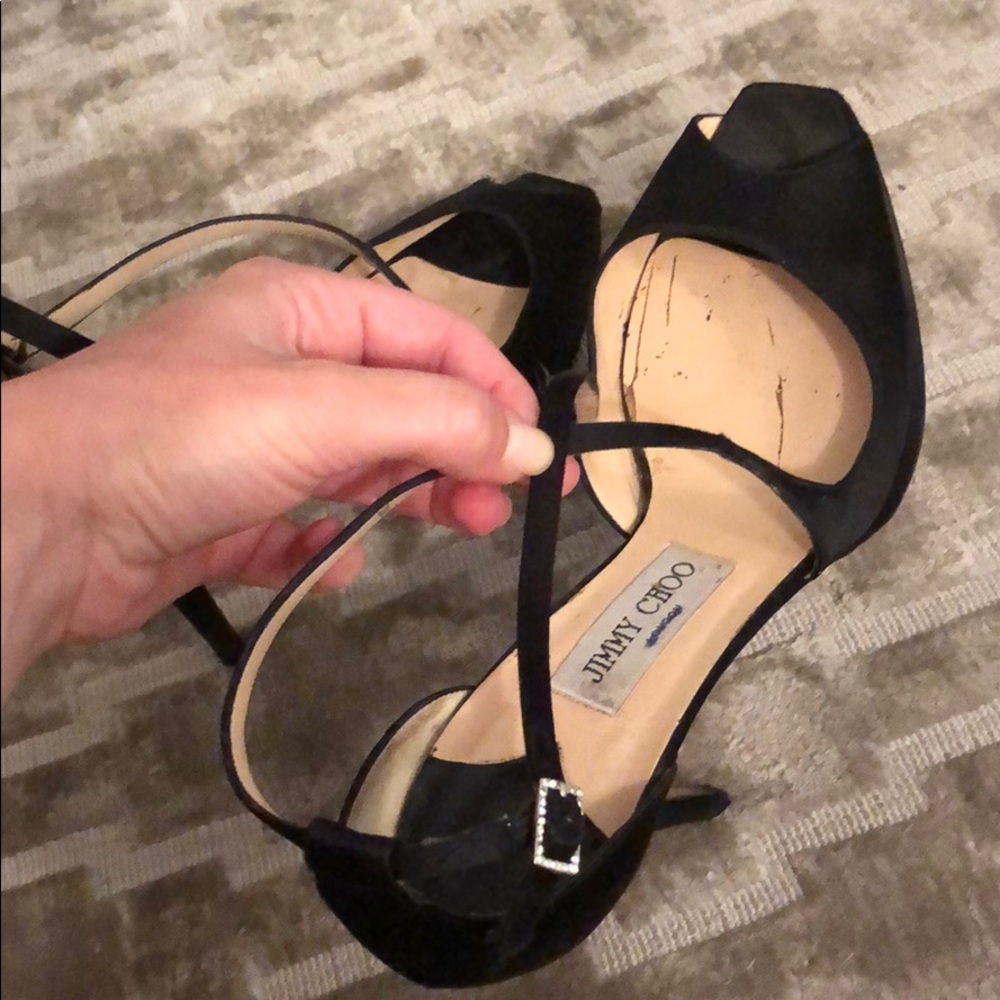 Jimmy Choo black strappy heels
